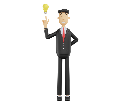 Businessman with creative idea  3D Illustration