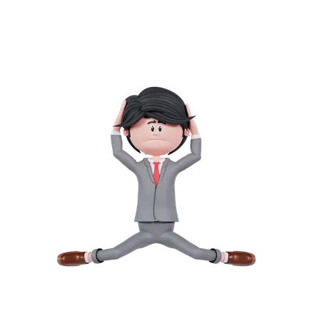 Businessman With Disappointed Pose  3D Illustration