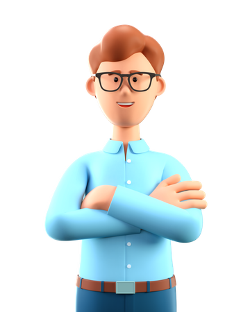 Businessman with folded arms  3D Illustration