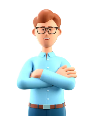 Businessman with folded arms  3D Illustration