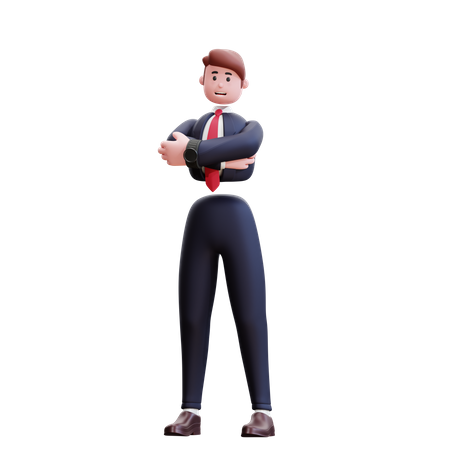 Businessman with folded hands  3D Icon