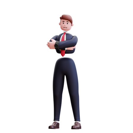 Businessman with folded hands 3D Illustration