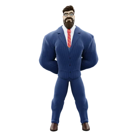 Businessman With Hands Back  3D Illustration