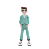 happy man standing pose 3d images