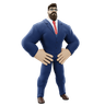 3d businessman with hands on waist