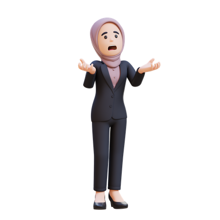 Businessman With Hijab Crying Feeling Very Depressed Shouting Loud  3D Illustration