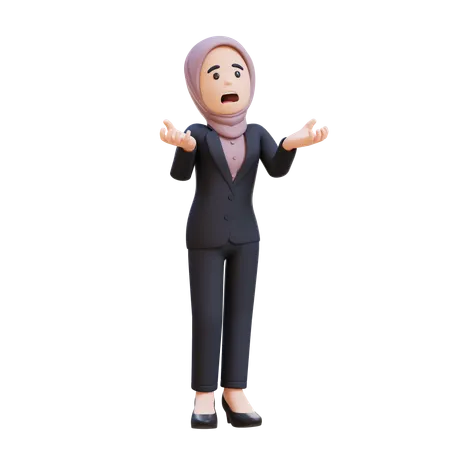 Businessman With Hijab Crying Feeling Very Depressed Shouting Loud  3D Illustration