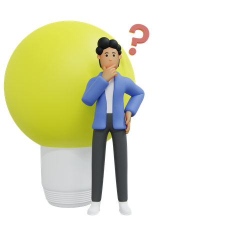 Businessman with idea  3D Icon
