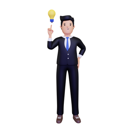 Businessman with idea  3D Icon