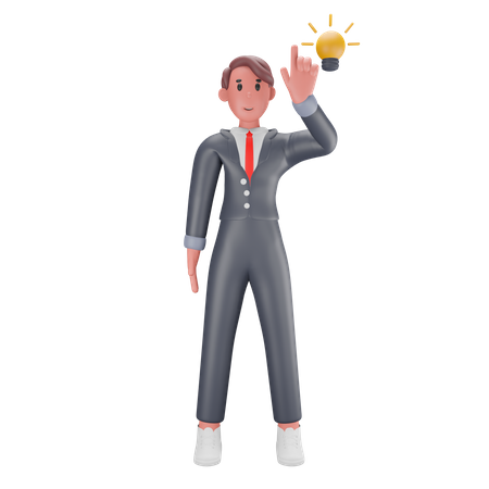 Businessman with idea  3D Illustration