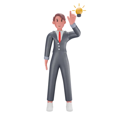 Businessman with idea  3D Illustration