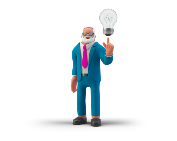 Businessman with idea  3D Illustration