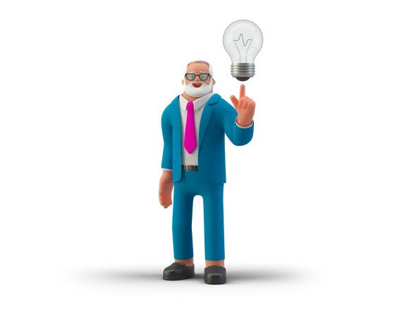 Businessman with idea  3D Illustration