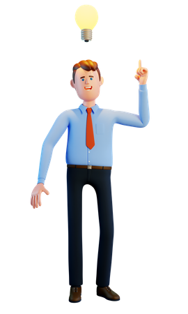 Businessman with idea  3D Illustration