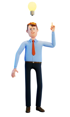 Businessman with idea  3D Illustration