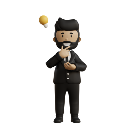 Businessman with idea  3D Illustration