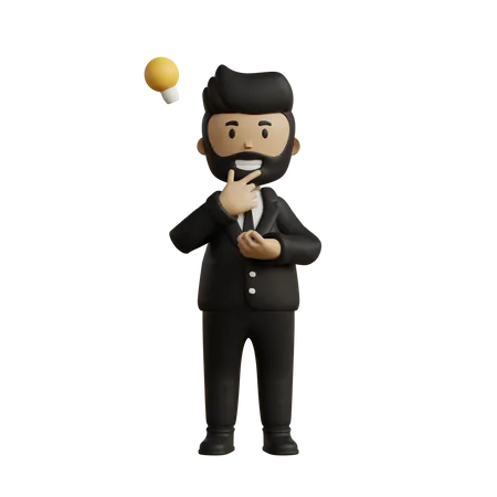 Businessman with idea  3D Illustration