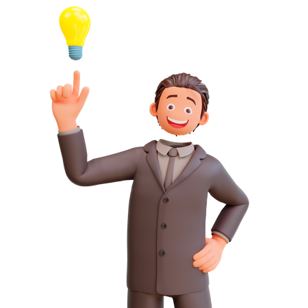 Businessman with idea  3D Illustration