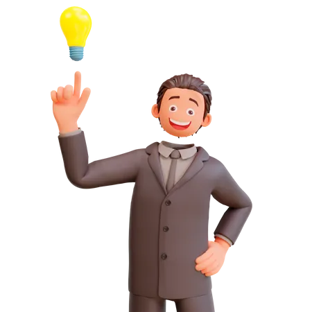 Businessman with idea  3D Illustration