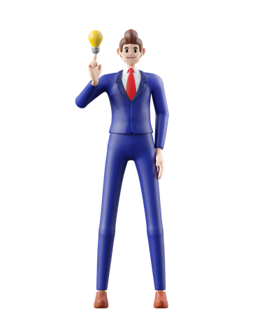 Businessman with idea  3D Illustration