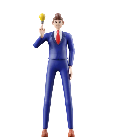 Businessman with idea  3D Illustration