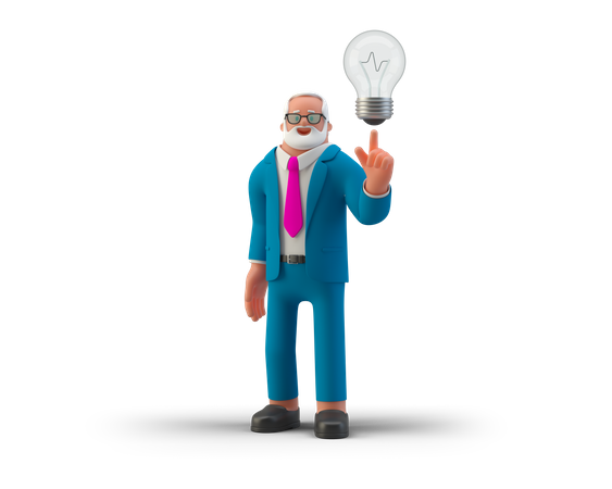 Businessman with idea 3D Illustration