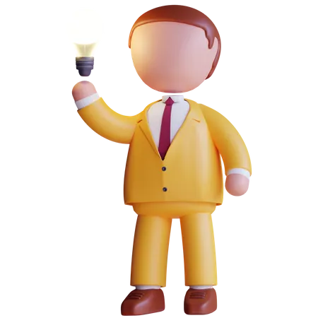 Businessman with idea 3D Icon
