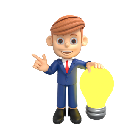 Businessman With Idea 3D Illustration