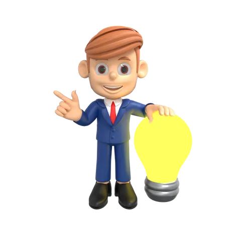 Businessman With Idea 3D Illustration