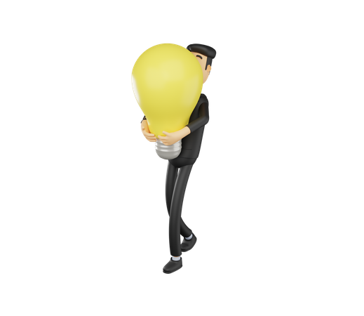 Businessman with innovative idea  3D Icon
