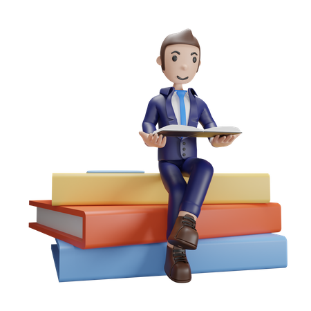 Businessman With Knowledge  3D Illustration
