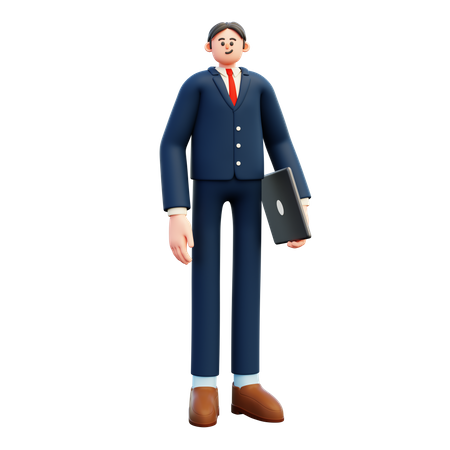 Businessman with laptop  3D Illustration