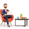 3d for businessman with laptop