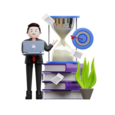 Businessman With Multiple Tasks  3D Illustration