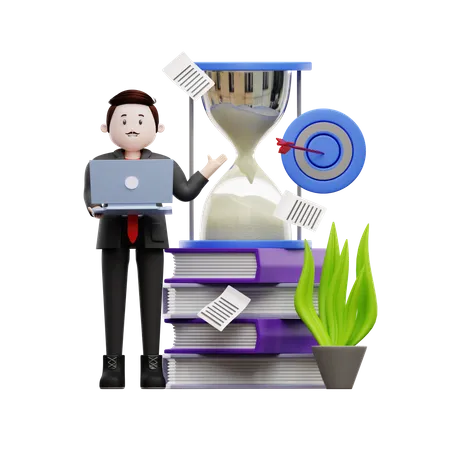 Businessman With Multiple Tasks  3D Illustration