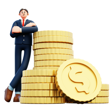 Businessman With Profit  3D Illustration