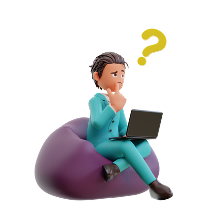 Businessman with question mark  3D Illustration