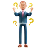 Businessman with question mark