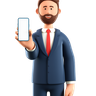 3d businessman with phone emoji