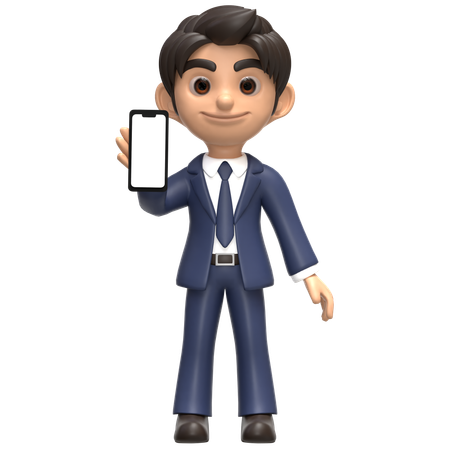 Businessman With Smartphone In Hand  3D Illustration