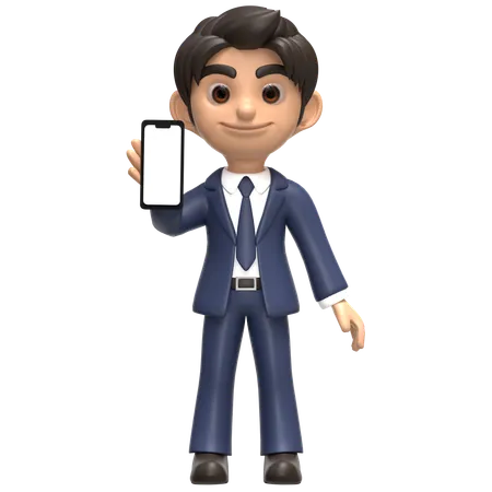 Businessman With Smartphone In Hand  3D Illustration