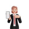 3d business woman with phone emoji