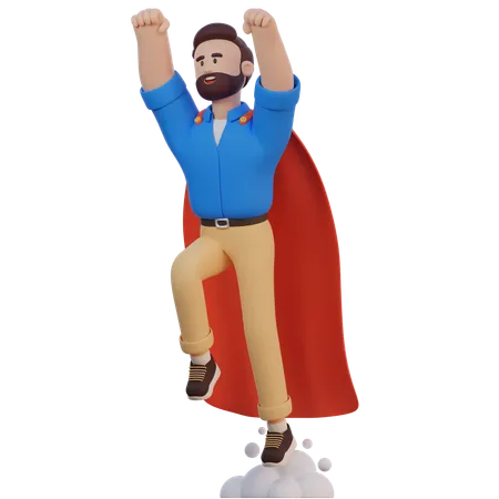 Businessman With Superhero Cape  3D Illustration