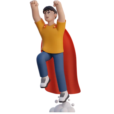 Businessman With Superhero Cape  3D Illustration