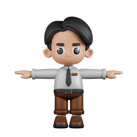 Businessman With T Pose  3D Illustration