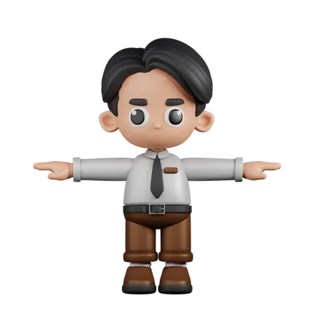 Businessman With T Pose  3D Illustration