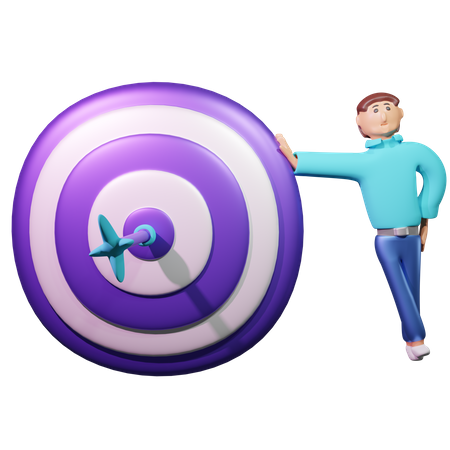 Businessman With Target  3D Illustration