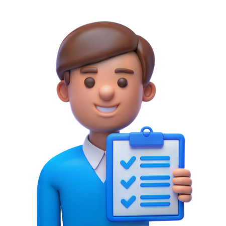 Businessman with tasklist  3D Icon