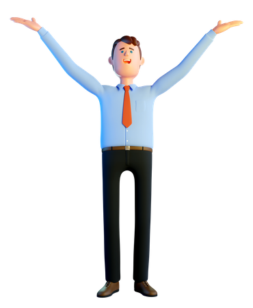 Businessman with thank you god gesture  3D Icon