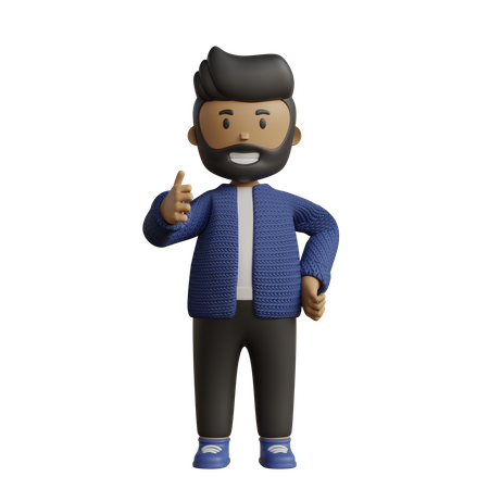 Businessman with thumb up sign  3D Icon